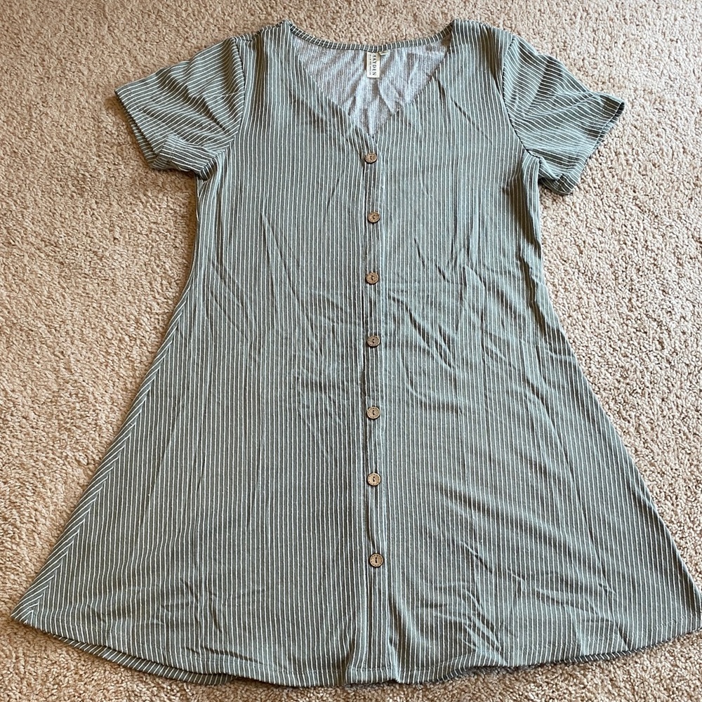 Hayden Green Striped Mini Dress